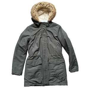 Levi's Green and Tan Utility Parka Jacket Sherpa Lined Women’s XS